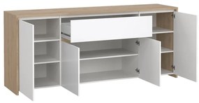 Biało-naturalna komoda w dekorze dębu 197x84x48 cm Next – Tvilum