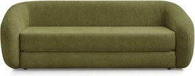 Zielona rozkładana sofa z tkaniny szenilowej 228 cm Neyo – Bobochic Paris