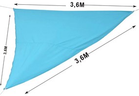 Żagiel cieniujący 3,6 x 3,6 x 3,6 m UV50+PA błękitny PATIO