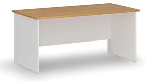 Biurko PRIMO WHITE, 160x80 cm, biały/buk