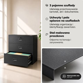 Szafa kartotekowa metalowa antracytowa, 900x1020x600 mm: SARA XL V3
