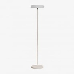 Bezprzewodowa Lampa Podłogowa Solarna Led Z Polietylenu I Żelaza Ulenia Kremowa Tapioca - Sklum