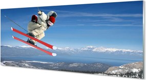 Panel nad Blat Kuchenny Narciarz w Wysokich Górach