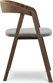 Jasnoszary fotel jadalniany z litego drewna Erika – Makamii