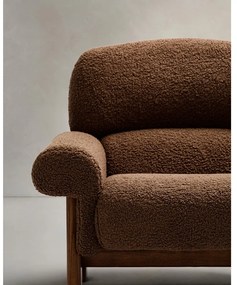 Brązowy fotel z materiału bouclé Nema – Kave Home