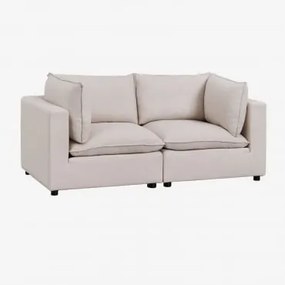 Sofa Modułowy 2-częściowy Daniela Tkaniny Beżowy Krem - Sklum