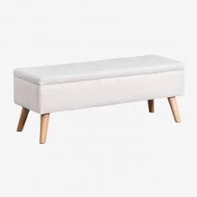 Tapicerowana Ławka Bagażnika Adirane ↔︎ 120 Cm & Chenille Biały - Sklum