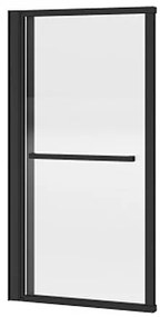 Przesuwno-podnoszona ścianka prysznicowa do wanny z uchwytem na ręcznik – czarny mat – 120 x 140 cm – VESLIRA