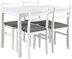 Zestaw stołu i 4 krzeseł EMILY, biały