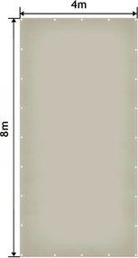 JAGO Plandeka 650 g/m², aluminiowe oczka, szara, 4 x 8 m