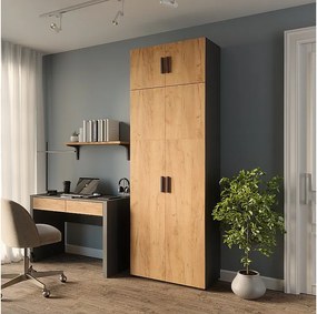 Półka na akta antracyt/złoty dąb 80x37x223.8 frank