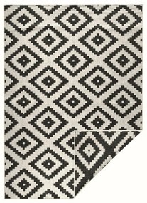 Czarno-kremowy dywan dwustronny odpowiedni na zewnątrz NORTHRUGS Malta, 80x150 cm