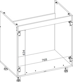 Kuchenna szafka pod zlewozmywak modułowa dolna BELLA DK-80/82 kaszmir mat