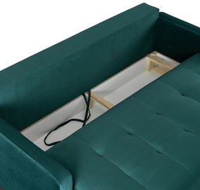 Sofa z Funkcją Spania SEUL Rozkładana Dwuosobowa Welurowa Zielona Nowoczesna do Salonu