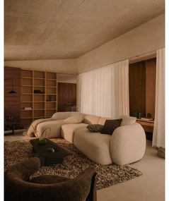 Kremowy narożnik z tkaniny szenilowej (lewostronny/z szezlongiem) Martina – Kave Home