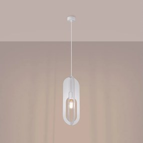 Lampy wiszące nowoczesny Synexus, stal - 1 źródło światła 3000K - L.11 x H.140 cm - biały