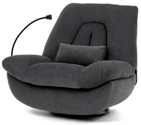 Elektryczny fotel z wbudowanym sterowaniem, szary