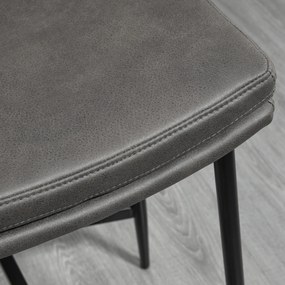 HOMCOM Zestaw 2 Hokerów, Pikowane Siedzenia, Stalowa Rama, 120 kg Obciążenie, Szary