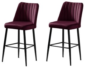 Zestaw krzeseł barowych Vento Claret Red and Black, 2 szt., 2 szt.