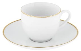 Białe porcelanowe filiżanki zestaw 6 szt. 100 ml Gold Chic – Villa Altachiara