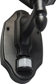 Lampion zewnętrzny ścienny czarny z czujnikiem ruchu IP44 - New Orleans up