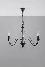 Czarna metalowa lampa wisząca ø 60 cm Fiorano – Sollux