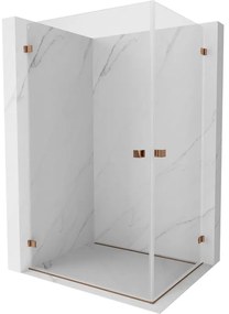 Mexen Lunar-B Duo kabina prysznicowa uchylna 95 x 85 cm, transparent, różowe złoto - 832-095L-085P-60-00