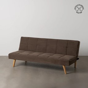Brązowa rozkładana sofa z tkaniny szenilowej 175 cm – Ixia
