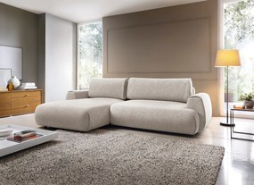 Masseno Narożnik ZEST z funkcją spania i pojemnikiem na pościel Narozniki L, Rozkładana sofa - Szary, PUENTE 09
