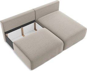 Szarobrązowy aksamitny rozkładany/ze schowkiem narożnik (prawostronny/z szezlongiem) Kalena – Makamii