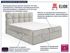 Jasnoszare tapicerowane łóżko kontynentalne 5 rozmiarów M8-R19