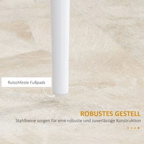 HOMCOM Krzesło Jadalniane Zestaw 4 Tapicerowane Kuchenne Białe Wygodne | Aosom PL