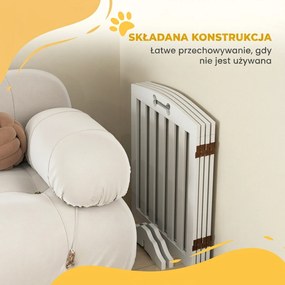 PawHut płotek dla psa wolnostojący barierka zabezpieczająca do mieszkania do przedpokoju schodów biała 2075x30x61 cm | Aosom PL