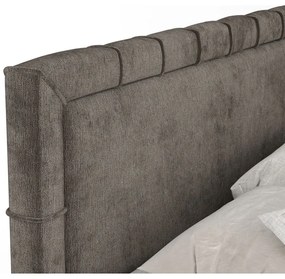 Ciemnoszare łóżko boxspring ze schowkiem 160x200 cm Voyage – Maison de Rêve