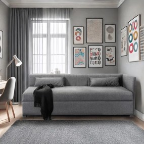 Łóżko Tapczan Młodzieżowe KARO 2 90x200 cm Narożne Szare