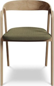 Zielony fotel jadalniany z litego drewna Erika – Makamii