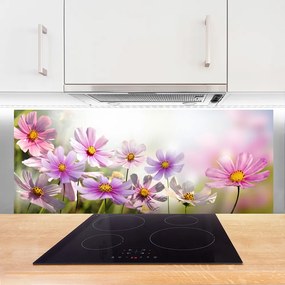 Dekor Szklany do Kuchni Dekoracyjny Motyw Kwiatowy