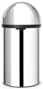 Stalowy kosz na śmieci w kolorze srebra z połyskiem 60 l Push Bin – Brabantia