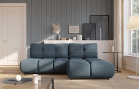 Masseno Narożnik CORSO z funkcją spania i pojemnikiem na pościel Narozniki L, Rozkładana sofa - Niebieski, NOW OR NEVER 77