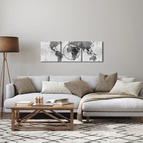 Obraz - Mapa świata 2 (z zegarem) (90x30 cm)