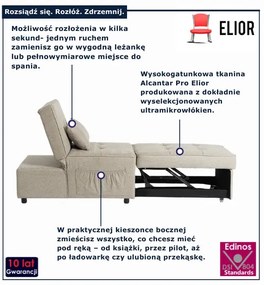 Rozkładany beżowy fotel wielofunkcyjny T2-D58