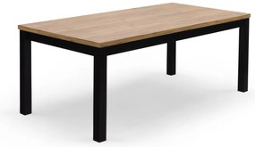 Stół rozkładany Werona 160-200x90 cm - dąb lefkas / czarne nogi
