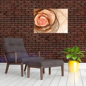 Obraz - Abstrakcyjny róż z białym tłem (70x50 cm)