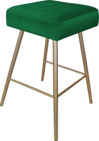 Hoker MAX krzesło barowe tkanina Welur podstawa metalowa : Kolor nogi - Złota stożek, Kolor tkaniny - VELVET - MG25, Typ siedziska - Siedzisko stałe