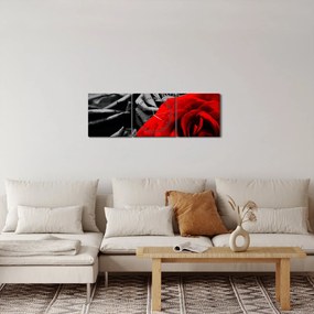 Obraz - Kwiaty róży (z zegarem) (90x30 cm)