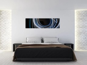 Obraz niebieskich linii (170x50 cm)