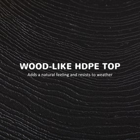 Outsunny Stół tarasowy okrągły składany dla 2 osób imitacja drewna ciemnoszary 60x60x73cm | Aosom PL