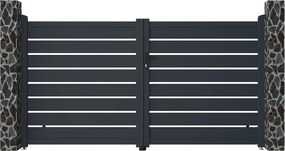 Elektryczna ażurowa aluminiowa brama skrzydłowa dł. 305 x wys.166 cm antracyt PRIMO