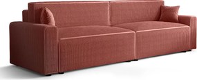 Łososiowa sofa rozkładana z pojemnikiem na pościel L0-L28