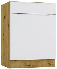Szafka dolna z szufladą 60 cm dąb artisan + szary - Orfa 9X